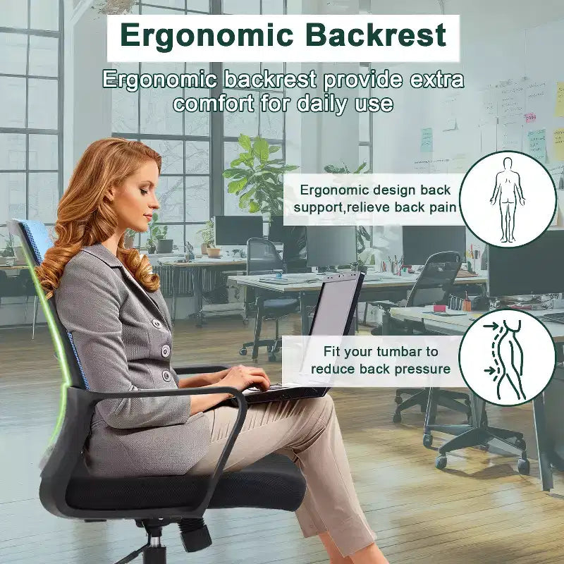 Chaise de bureau pivotante à dossier en maille, avec support lombaire et rotation à 360°, pour bureau à domicile, chaise de bureau moderne