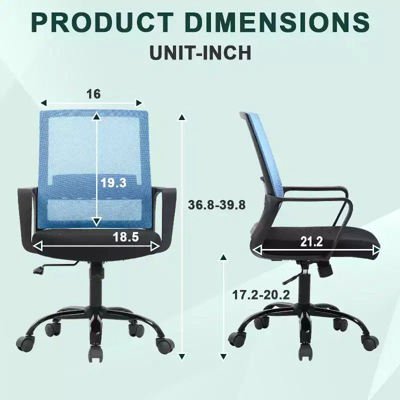 Chaise de bureau pivotante à dossier en maille, avec support lombaire et rotation à 360°, pour bureau à domicile, chaise de bureau moderne