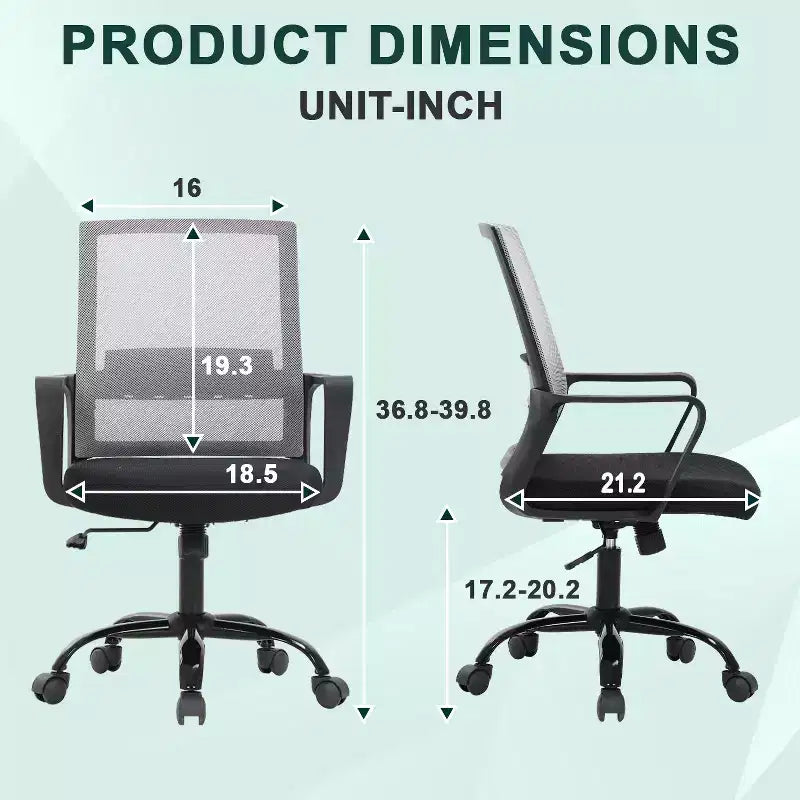 Chaise de bureau pivotante à dossier en maille, avec support lombaire et rotation à 360°, pour bureau à domicile, chaise de bureau moderne