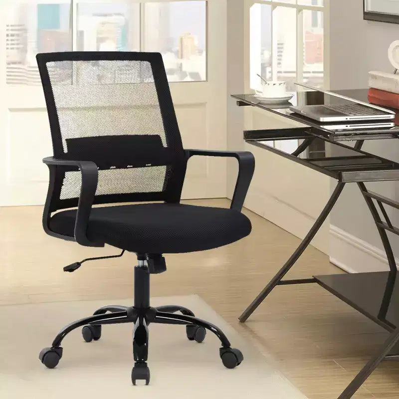 Chaise de bureau pivotante à dossier en maille, avec support lombaire et rotation à 360°, pour bureau à domicile, chaise de bureau moderne