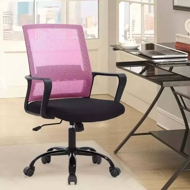 Chaise de bureau pivotante à dossier en maille, avec support lombaire et rotation à 360°, pour bureau à domicile, chaise de bureau moderne