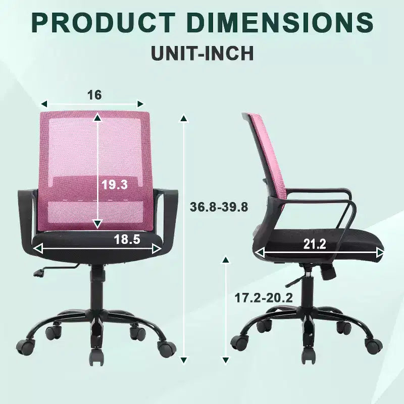 Chaise de bureau pivotante à dossier en maille, avec support lombaire et rotation à 360°, pour bureau à domicile, chaise de bureau moderne