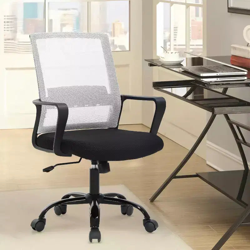 Chaise de bureau pivotante à dossier en maille, avec support lombaire et rotation à 360°, pour bureau à domicile, chaise de bureau moderne
