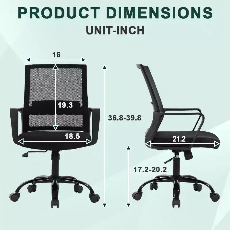 Chaise de bureau pivotante à dossier en maille, avec support lombaire et rotation à 360°, pour bureau à domicile, chaise de bureau moderne