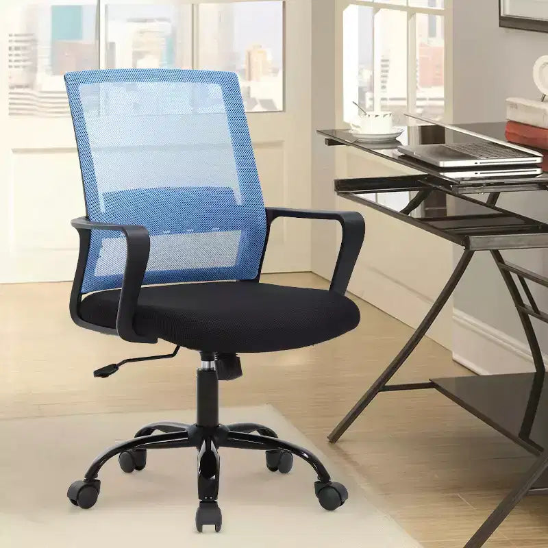 Chaise de bureau pivotante à dossier en maille, avec support lombaire et rotation à 360°, pour bureau à domicile, chaise de bureau moderne