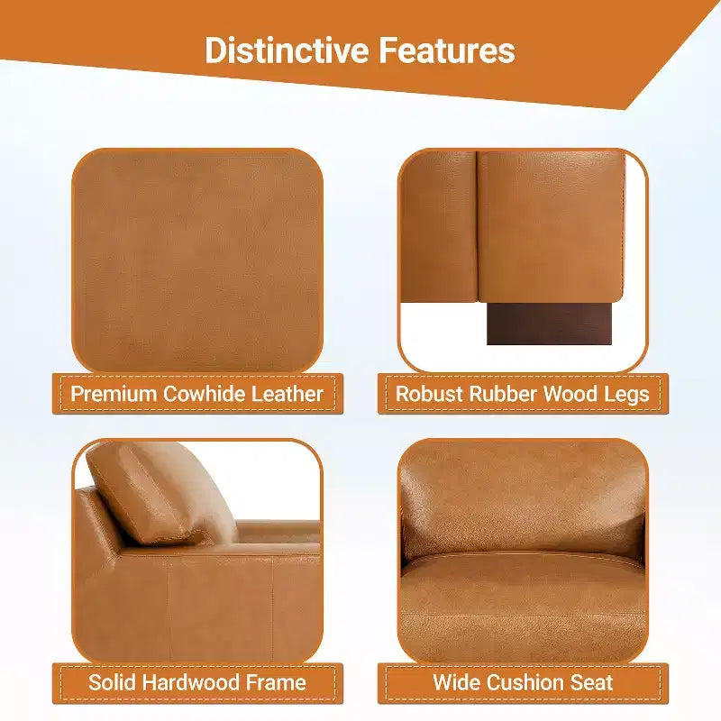 Fauteuil d'appoint en cuir véritable