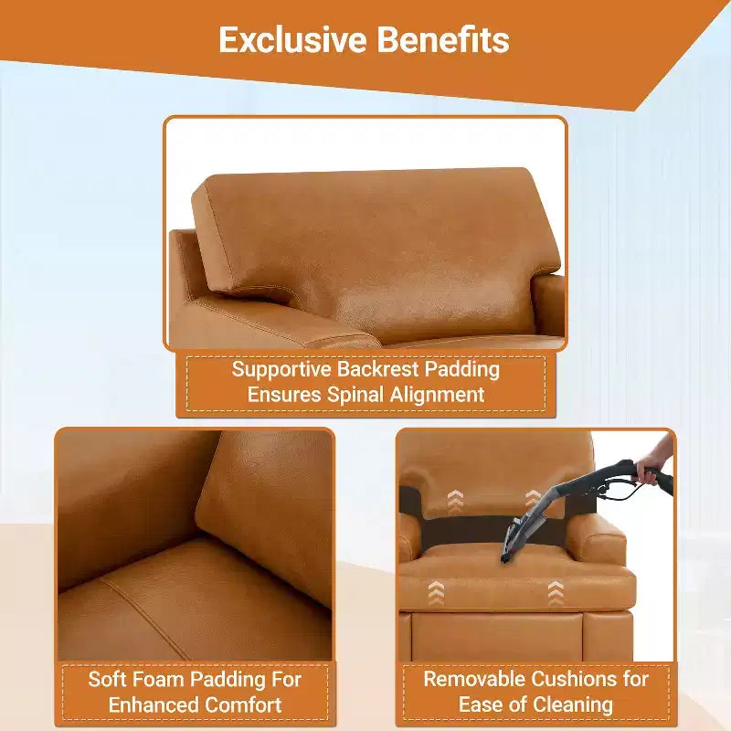 Fauteuil d'appoint en cuir véritable