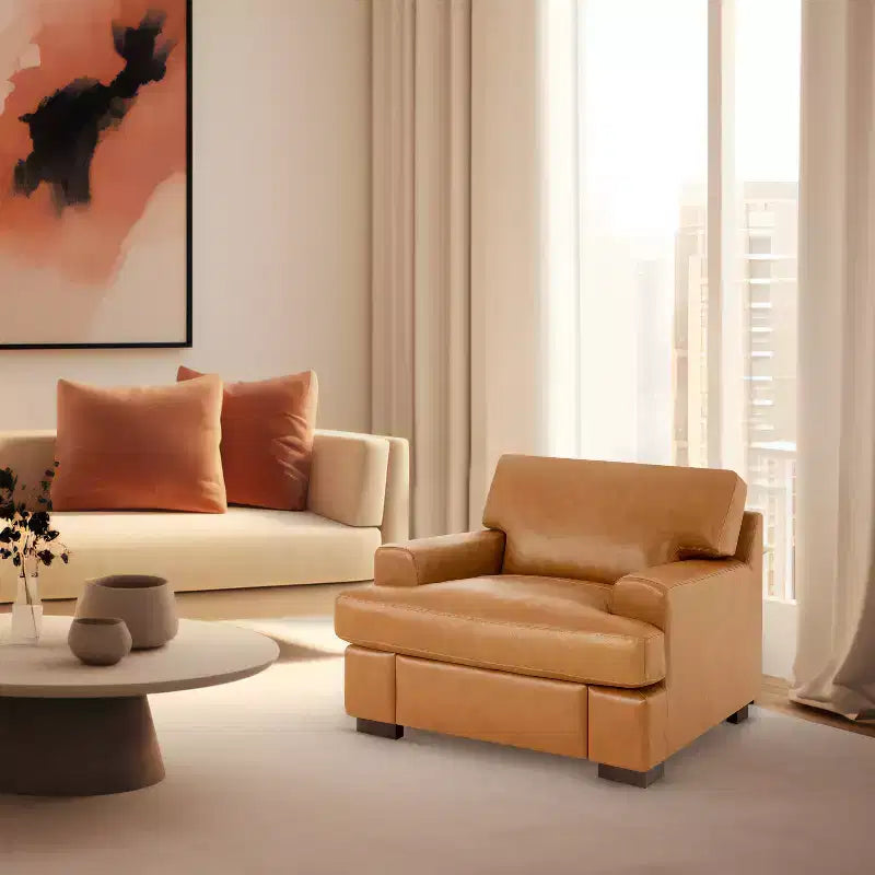 Fauteuil d'appoint en cuir véritable