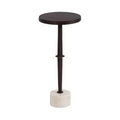 Kate and Laurel Lazaro Pedestal Drink Table, 10x10x22, Bronze and Marble