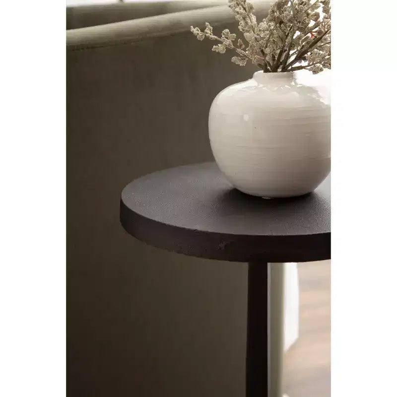 Table de bar sur pied, 10x10x22, Bronze et Marbre