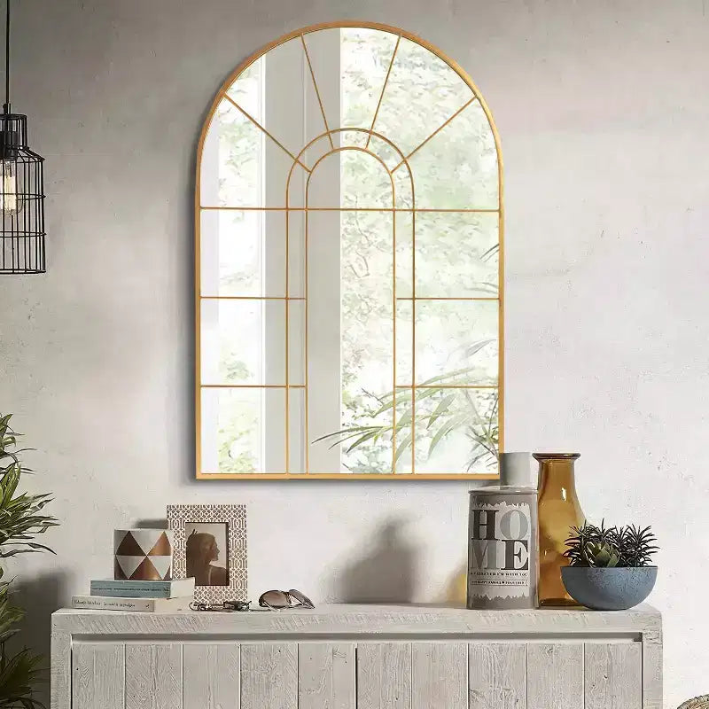 Miroir mural cintrée avec cadre en métal