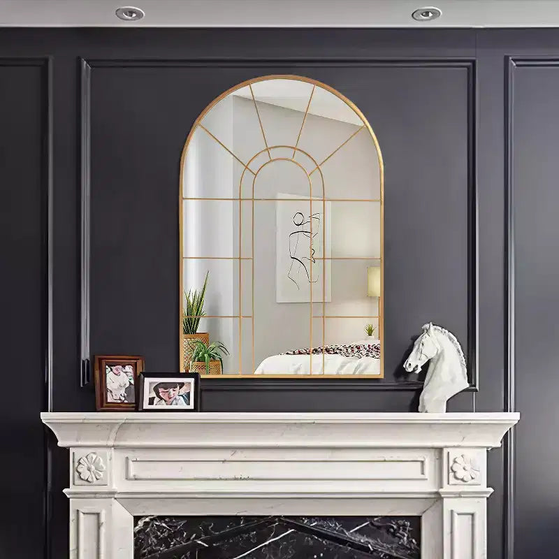  Miroir mural cintrée avec cadre en métal