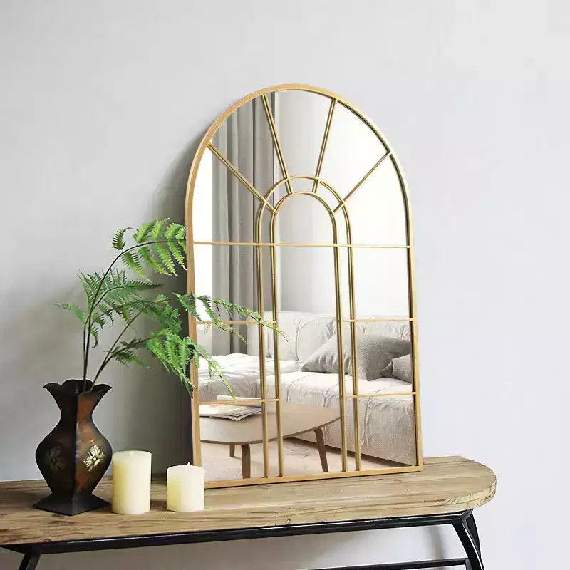  Miroir mural cintrée avec cadre en métal