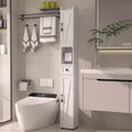 VECELO Tall Bathroom Cabinet Slim Narrow Storage Cabinet Linen Tower with 2 Doors and 1 Drawer Floor Cabinet with Adjustable Shelves, White