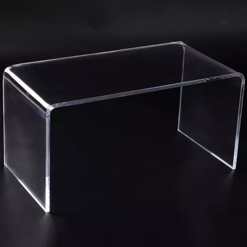 Table basse rectangulaire en acrylique 15 mm d'épaisseur effet cascade, transparent
