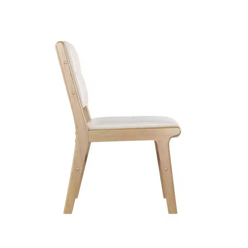 Chaises de salle à manger en bois rembourrées en similicuir capitonné (Lot de 2)