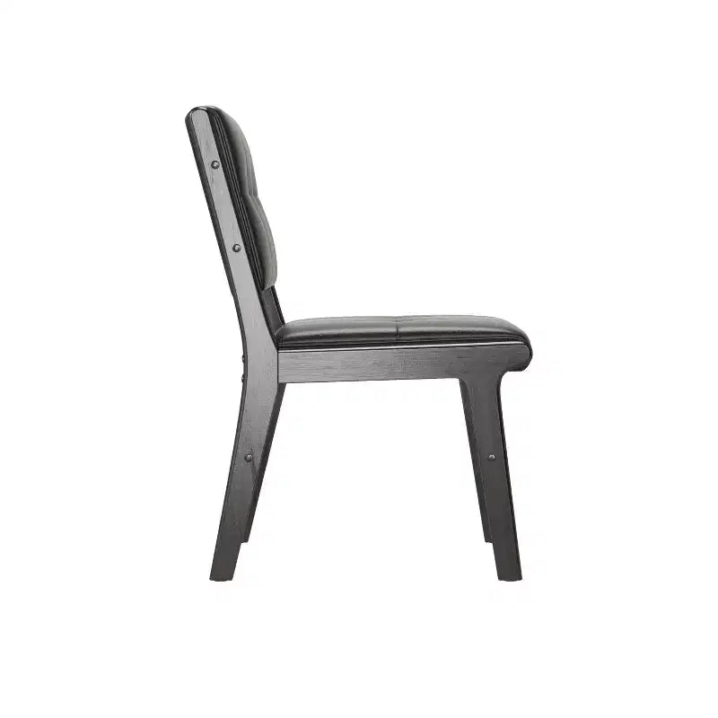 Chaises de salle à manger en bois rembourrées en similicuir capitonné (Lot de 2)