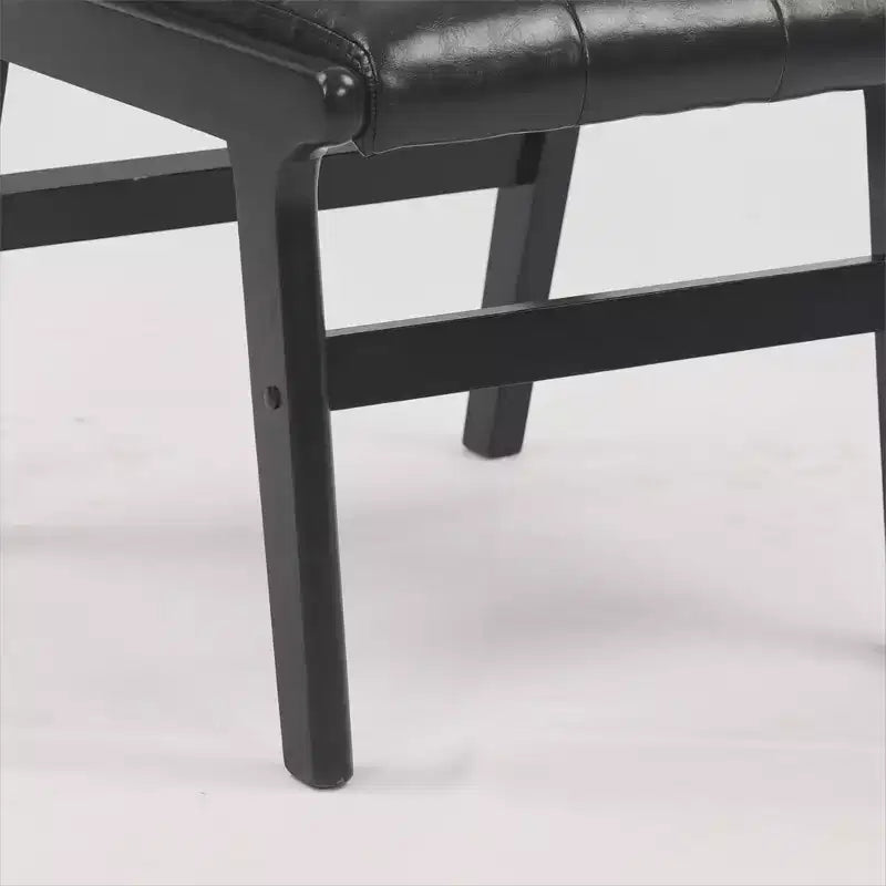 Chaises de salle à manger en bois rembourrées en similicuir capitonné (Lot de 2)