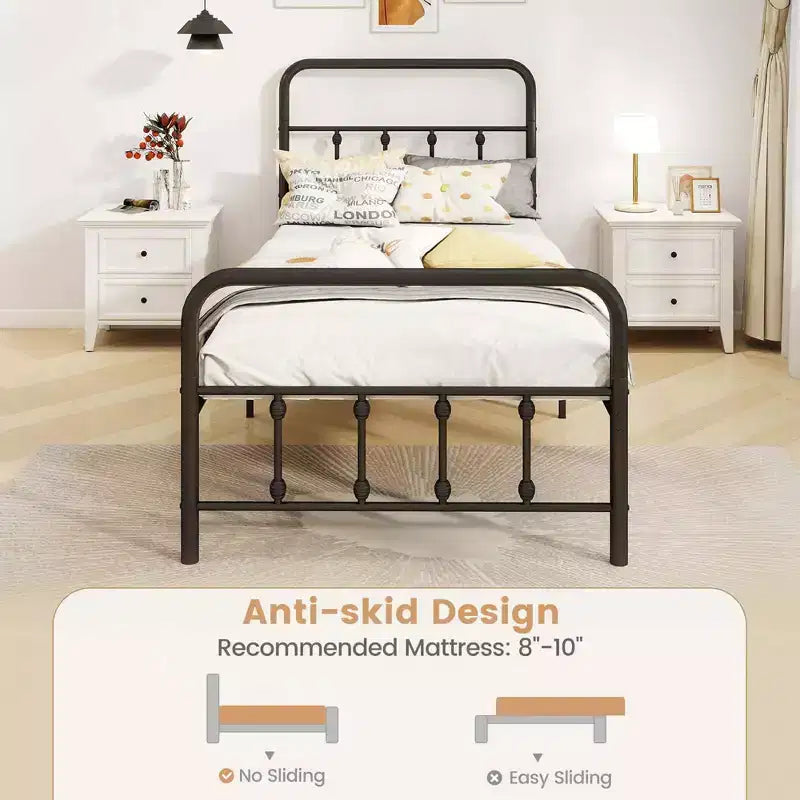 Cadre de lit grand lit/très grand lit/lit double avec tête de lit Rangement sous le lit Aucun sommier tapissier requis Noir