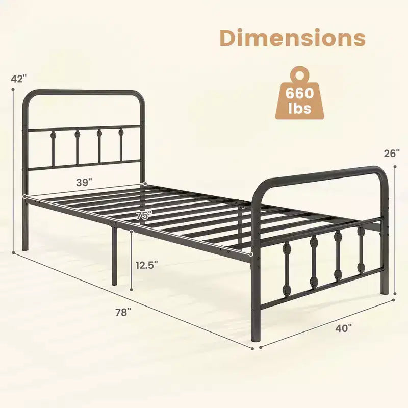 Cadre de lit grand lit/très grand lit/lit double avec tête de lit Rangement sous le lit Aucun sommier tapissier requis Noir