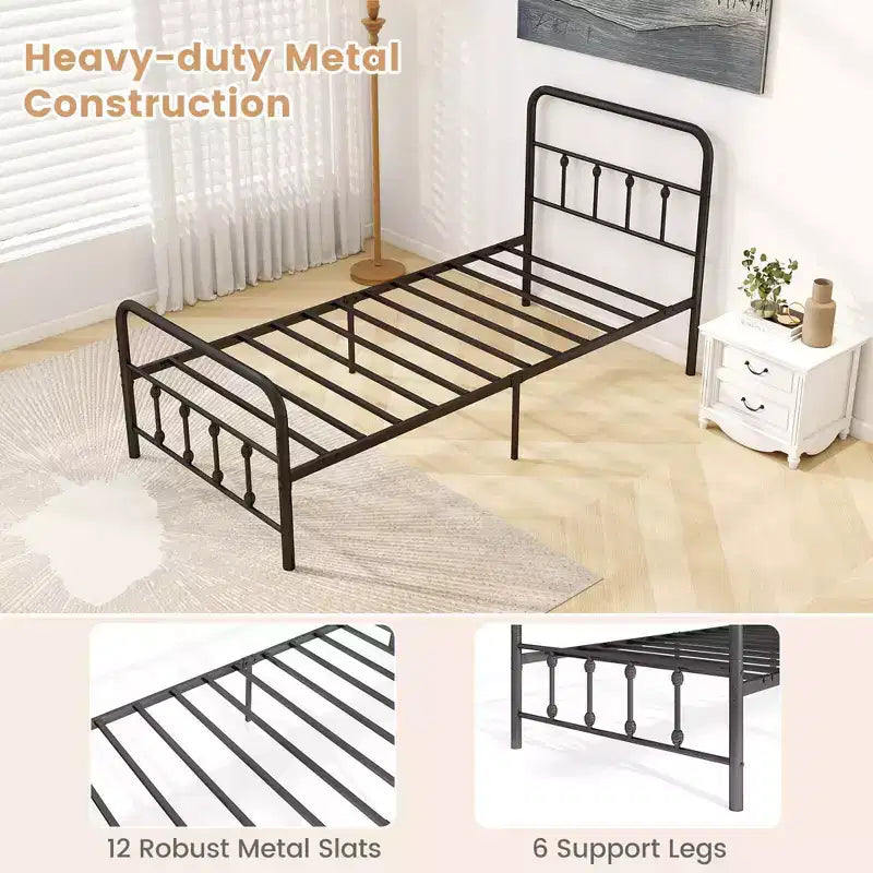 Cadre de lit grand lit/très grand lit/lit double avec tête de lit Rangement sous le lit Aucun sommier tapissier requis Noir