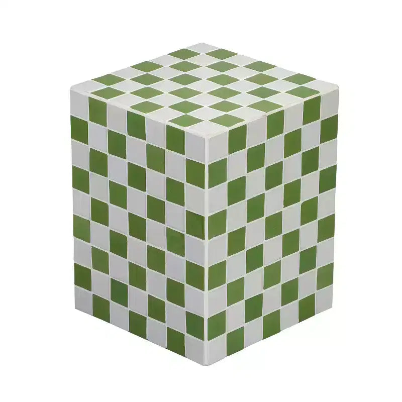 Table d'appoint rectangulaire en céramique carrelée bohème moderne