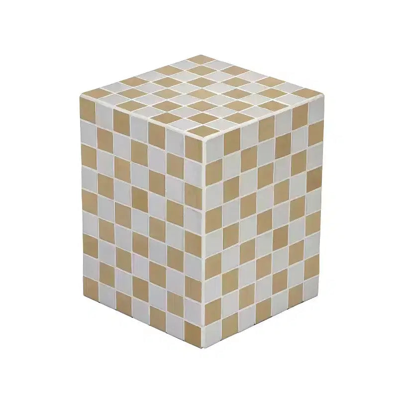 Table d'appoint rectangulaire en céramique carrelée bohème moderne