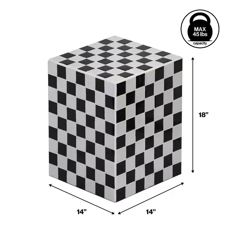 Table d'appoint rectangulaire en céramique carrelée bohème moderne
