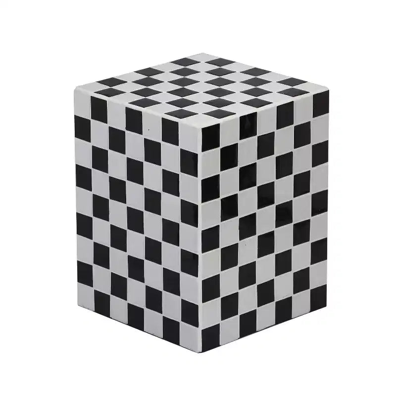 Table d'appoint rectangulaire en céramique carrelée bohème moderne