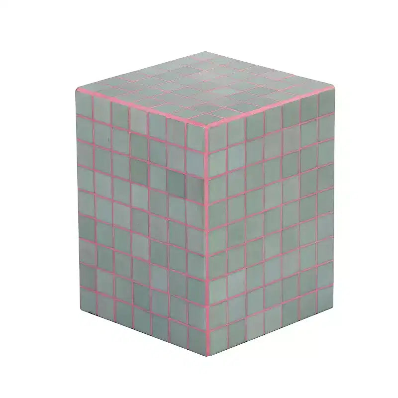 Table d'appoint rectangulaire en céramique carrelée bohème moderne
