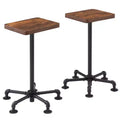 VECELO Counter Height Bar Stools Set of 2, Dining Chairs with Back Legs for Home or Kitchen, Easy Assembly, Brown