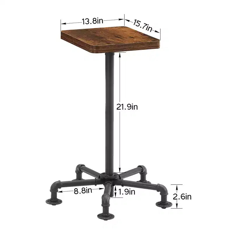 Lot de 2 tabourets de bar hauteur comptoir, chaises de salle à manger avec dossier pour la maison ou la cuisine, assemblage facile, marron