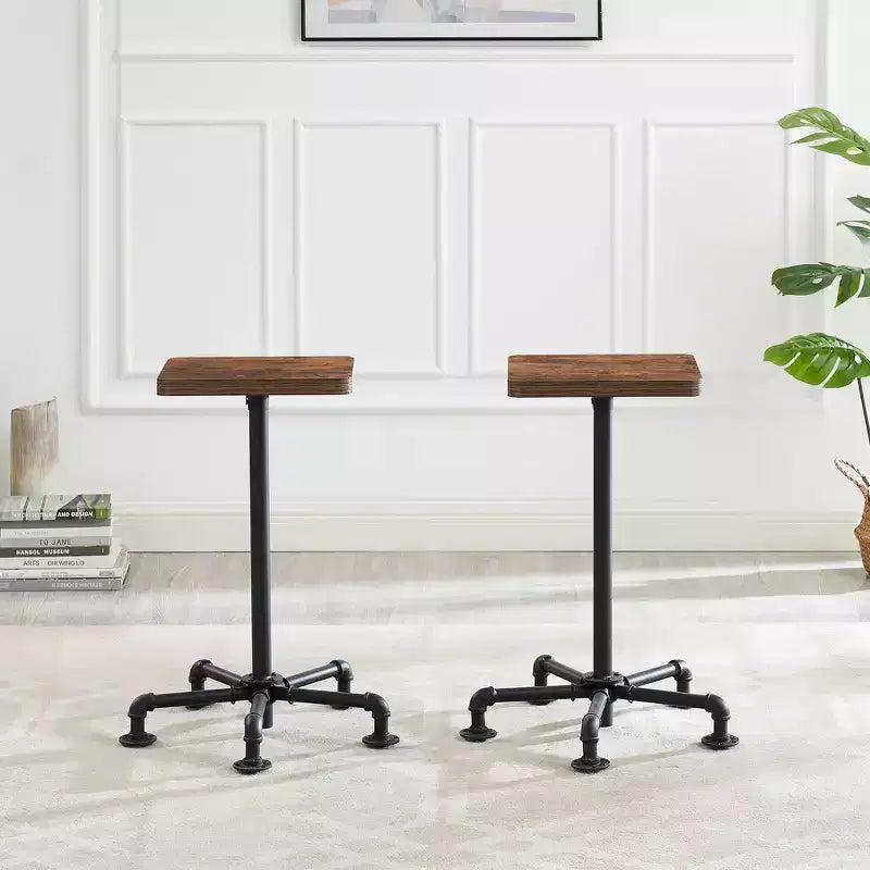 Lot de 2 tabourets de bar hauteur comptoir, chaises de salle à manger avec dossier pour la maison ou la cuisine, assemblage facile, marron