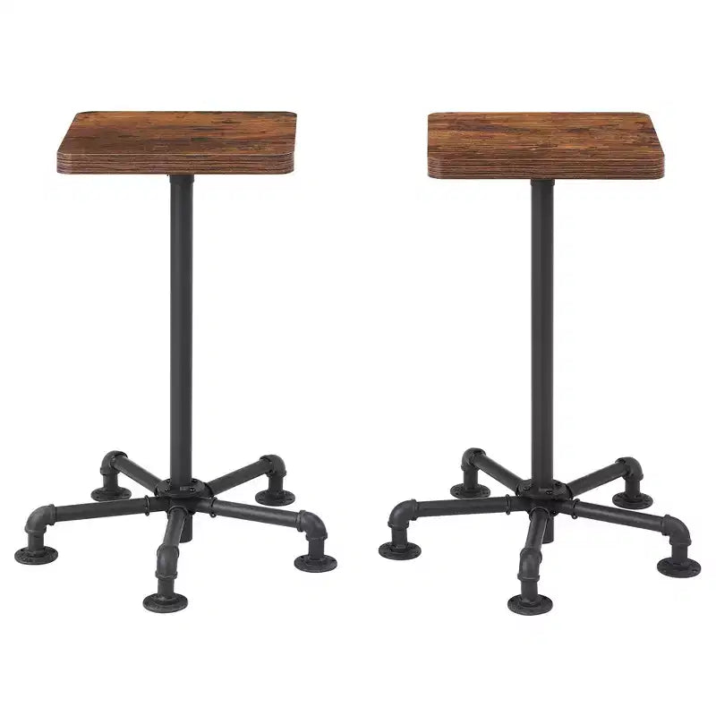 Lot de 2 tabourets de bar hauteur comptoir, chaises de salle à manger avec dossier pour la maison ou la cuisine, assemblage facile, marron