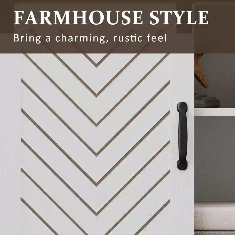 Meuble TV de ferme pour foyer de 23 pouces, meuble de divertissement de 34 pouces de haut pour TV de 65 pouces et plus, console TV avec porte coulissante (sans foyer)