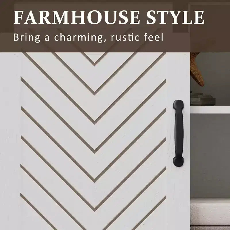 Meuble TV de ferme pour foyer de 23 pouces, meuble de divertissement de 34 pouces de haut pour TV de 65 pouces et plus, console TV avec porte coulissante (sans foyer)