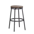 Stockton 30 Backless Metal Swivel Stool - Slate Grey - Golden Oak Seat