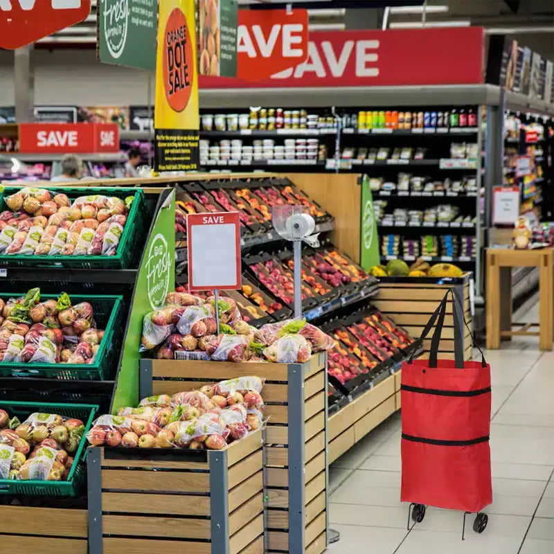 Sac de courses pliable étanche et portable avec roues 13-18 pouces