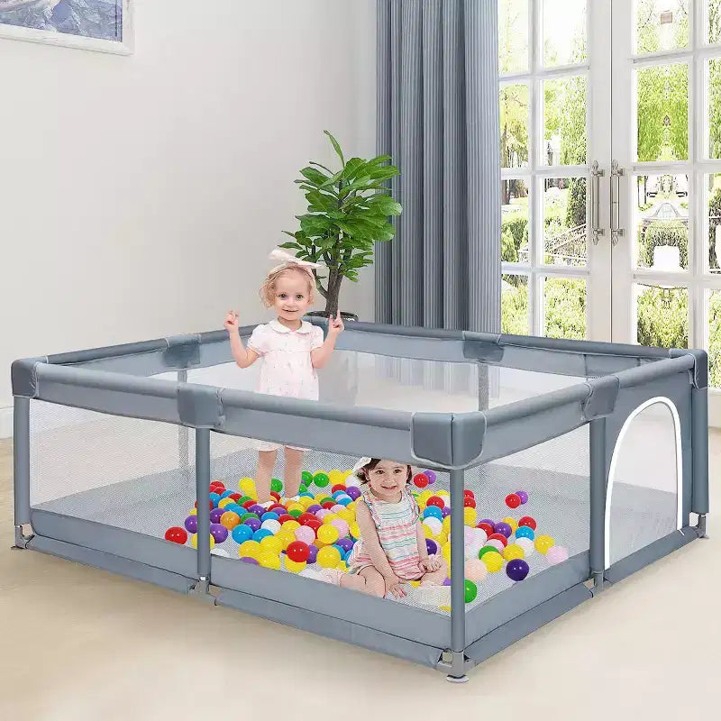 GOTGELIF 79x79 4-Panel Baby Playpen Spacious & Secure Portable Playard