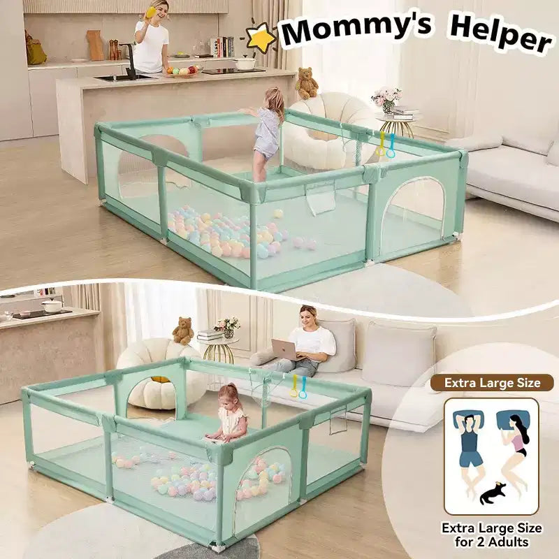 Parc bébé 79x79 à 4 panneaux, spacieux et sécurisé, portable