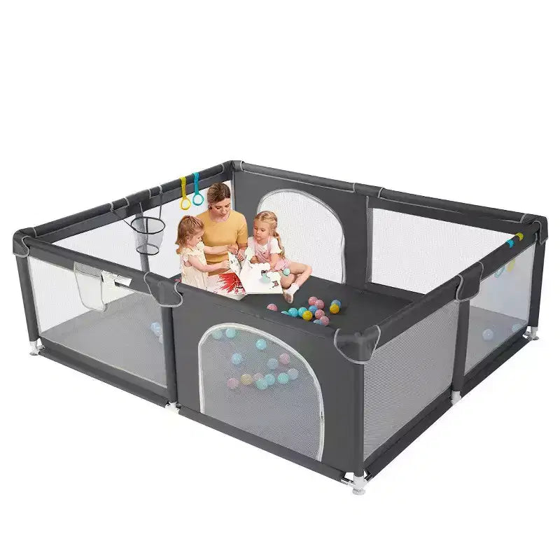 Parc bébé 79x79 à 4 panneaux, spacieux et sécurisé, portable