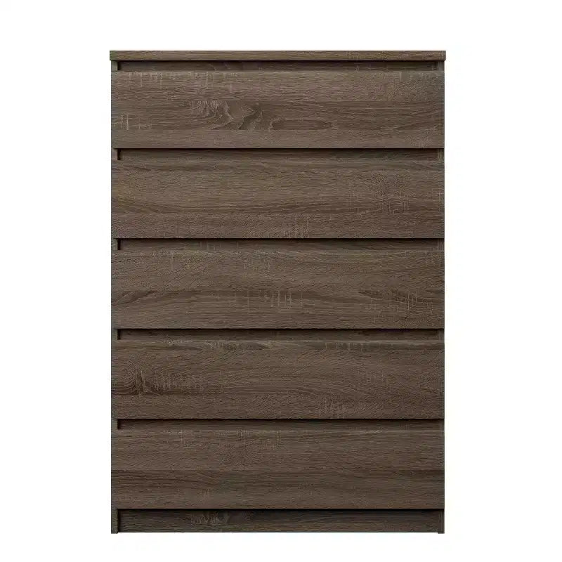 HomeStock 5.43 in.H Particle Board Vertical Dressers with 5 - Drawers in Brown Finish