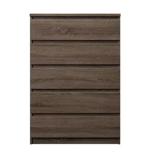 HomeStock 5.43 in.H Particle Board Vertical Dressers with 5 - Drawers in Brown Finish