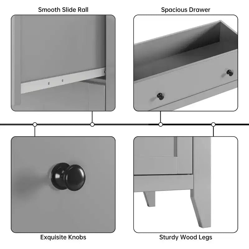 Commode à 5 tiroirs pour chambre à coucher, commode haute en bois avec rangement profond, commode moderne pour entrée et couloir