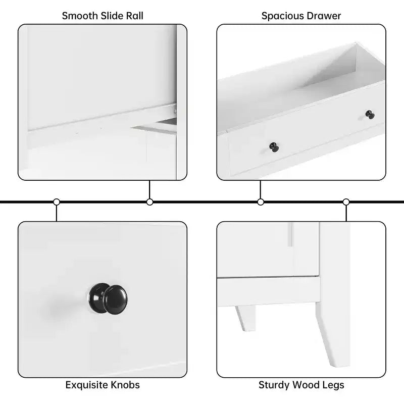 Commode à 5 tiroirs pour chambre à coucher, commode haute en bois avec rangement profond, commode moderne pour entrée et couloir