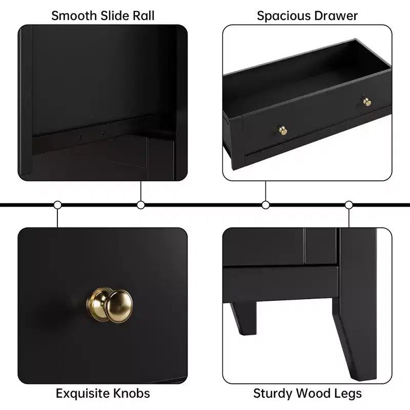 Commode à 5 tiroirs pour chambre à coucher, commode haute en bois avec rangement profond, commode moderne pour entrée et couloir