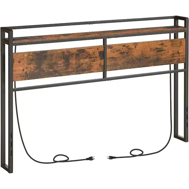 ACOINEL Queen Size Headboard with Charging Station (2 Outlets & 4 USB Ports), Adjustable Height Head Board with Storage Rack