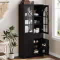 71.9 Tall Farmhouse Pantry Cabinet with Tempered Glass Doors, Freestanding Design & Anti-Tip Features for Kitchen, Dining Room