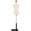 VINGLI Female Dress Form, Mannequin Torso Body with Adjustable Wood Stand for Dress Display Clothes Design, Pinnable Manikin