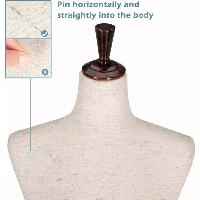 Mannequin buste femme avec trépied en bois réglable pour présentation de robes et création de vêtements, mannequin épinglable